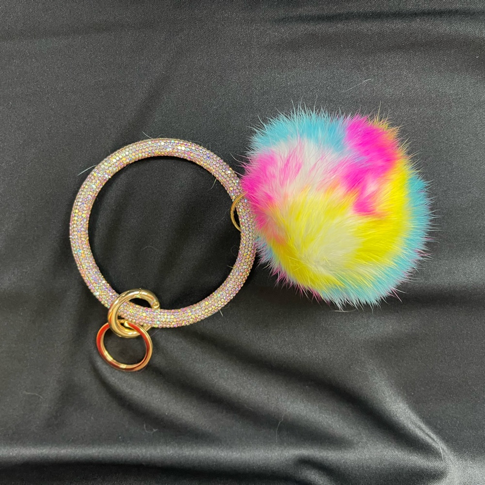 Fur Pom Pom keychain